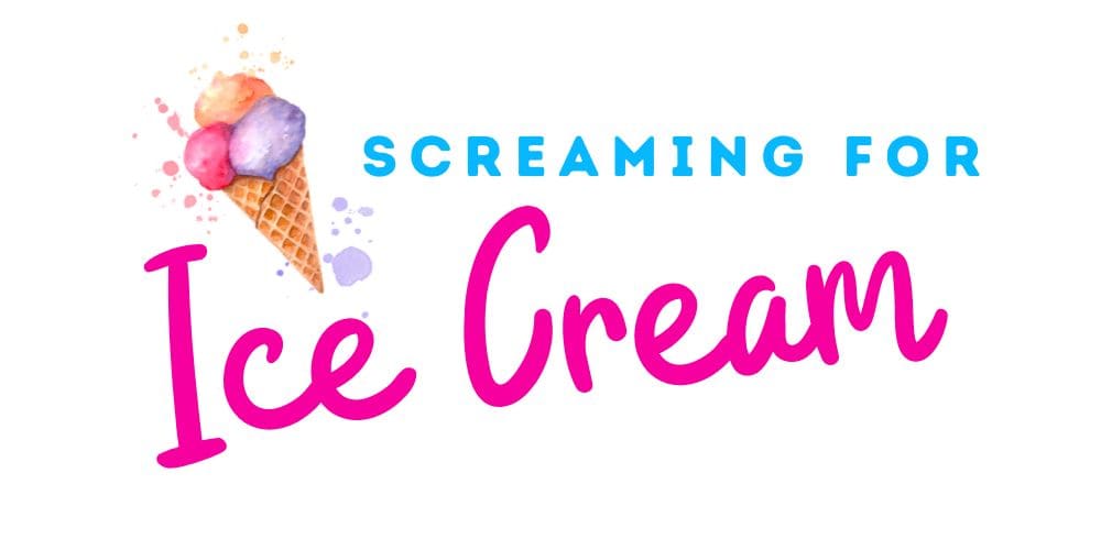 Ice cream cone with the words "Screaming for Ice Cream"